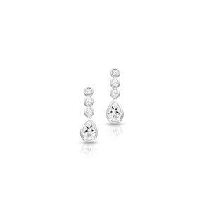 9ct White Gold Trio CZ Earrings