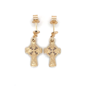 9ct Gold Celtic Cross Earrings