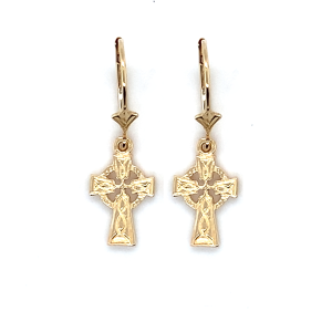 9ct Gold Celtic Cross Earrings