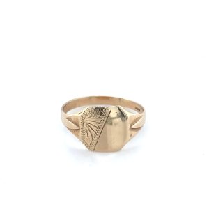 9ct Gold Signet Crest Ring