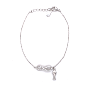 Sterling Silver Cubic Zirconia Infinity Communion Bracelet