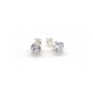 Silver CZ Stud Earrings