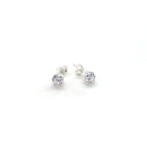 Silver CZ Stud Earrings