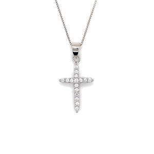 Sterling Silver & CZ Cross