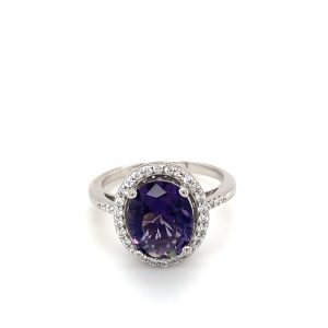 Sterling Silver February Birthstone Ring