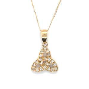 9CT Gold Trinity Cubic Zirconia Pendant