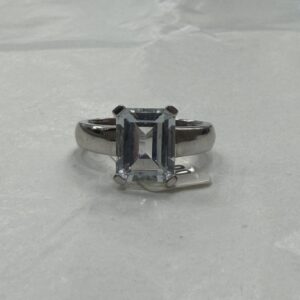Natural Aquamarine White Gold Ring