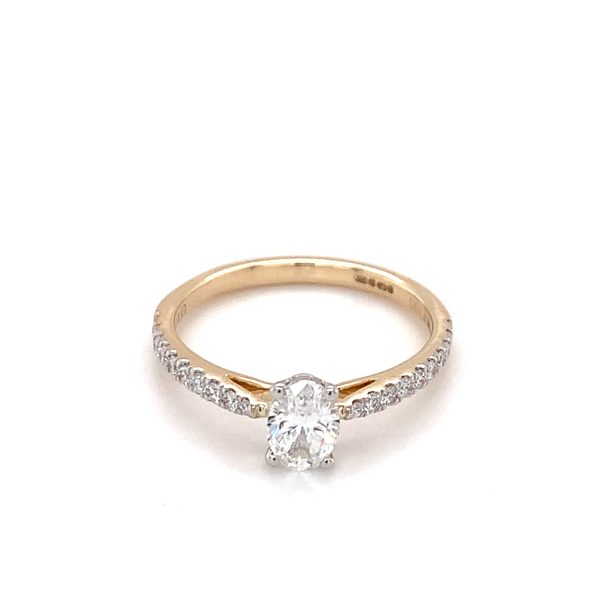 9ct Gold .75ct Oval Cut Lab Diamond Engagement Ring