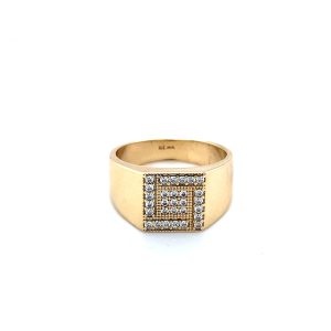 9ct Gold CZ Signet Ring
