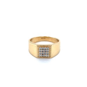 9ct Gold CZ Signet Ring
