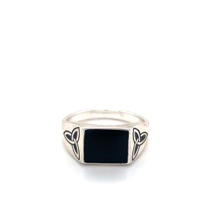 Sterling Silver Celtic Signet Onyx Ring