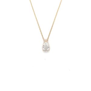 1ct Lab Grown Drop Diamond and 9ct Yellow Gold Chain
