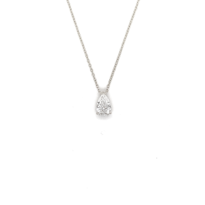 1ct Lab Grown Drop Diamond and 9ct White Gold Chain