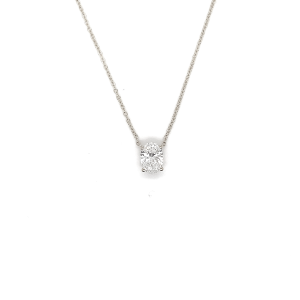 1ct Lab Grown Oval Diamond and 9ct White Gold Chain
