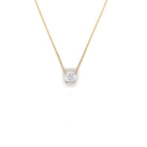 1ct Lab Grown Round Diamond and 9ct Yellow Gold Chain