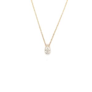 0.5ct Lab Grown Drop Diamond and 9ct Yellow Gold Chain