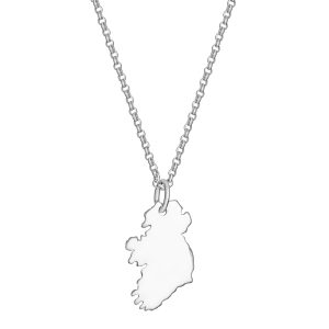 Sterling Silver Map Of Ireland Necklace