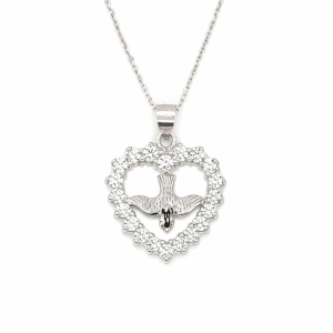 Sterling Silver Cubic Zirconia Confirmation Medal