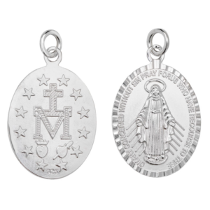 Miraculous Medal Pendant and Curb Chain