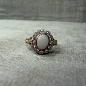 9ct Bezel Set Cluster Opal Yellow Gold Ring